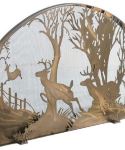 39.5W X 30H Deer on the Loose Arched Fireplace Screen