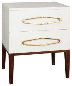32" White Bang 2-Drawer Side Chest
