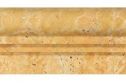 2.5"x12" 12 Honed Travertine Double-Step Chair Rail Trim, Set of 50