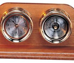4.5" Polished Brass Quartz Clock and Barometer Weather Station