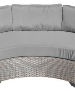 TK Classics Florence Curved Armless Wicker Patio Sofa in Grey