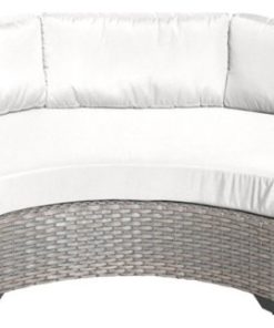 TK Classics Florence Curved Armless Wicker Patio Sofa in White
