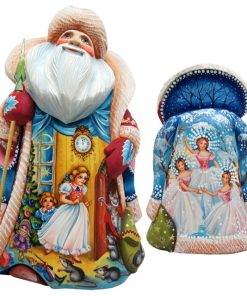 To the Land of Snow Santa Woodcarved Figurine
