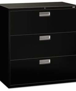 600 Series 3-Drawer Lateral File, 42"x19-1/4", Black