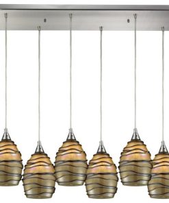 Vines 6-Light Pendant, Satin Nickel