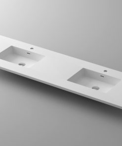 VIVA Stone 72" Double Sink Matte White - Solid Surface Countertop