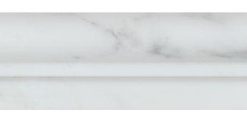 2"x12" Honed Oriental White Marble Single-Step Chair Rail Trim, Set of 50