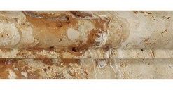 2"x12" European Honed Valencia Travertine Single-Step Chair Rail Trim, Set of 50