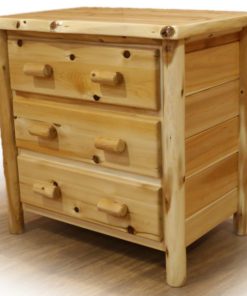 White Cedar Log 3 Drawer Chest