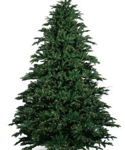 7.5' Pre-Lit Full Alaskan Deluxe Artificial Christmas Tree, White LED Lights