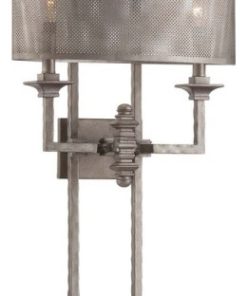 Structure Wall Sconce, 2-Light, Brushed Nickel/Pewter, 39.25"H