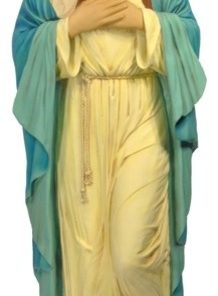 68'' Tall Virgin Mary With Traditional White Gown And Blue Robe