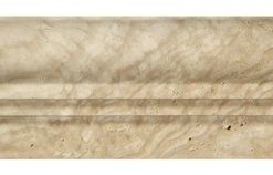 2.5"x12" 12 Honed Valencia Travertine Double-Step Chair Rail Trim, Set of 50