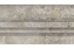 2.5"x12" 12 Tumbled Silver Travertine Double-Step Chair Rail Trim, Set of 50