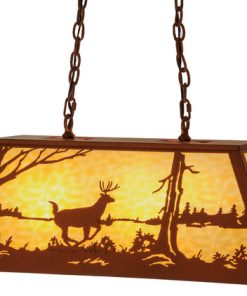 33 Long Deer at Lake Oblong Pendant