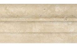 2.5"x12" 12 Honed Durango Travertine Double-Step Chair Rail Trim, Set of 50