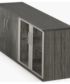 Mayline Medina Low Wall Cabinet with Doors in Gray Steel