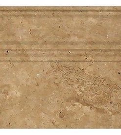5"x12" Honed Noce Travertine Baseboard Trim, Set of 50