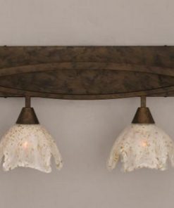 Toltec Company 174-BRZ-755 Four Light Bronze Gold Ice Glass Vanity